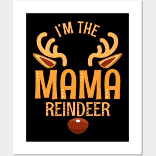 MAMA Reindeer Matching Family Mother Christmas Posters and Art